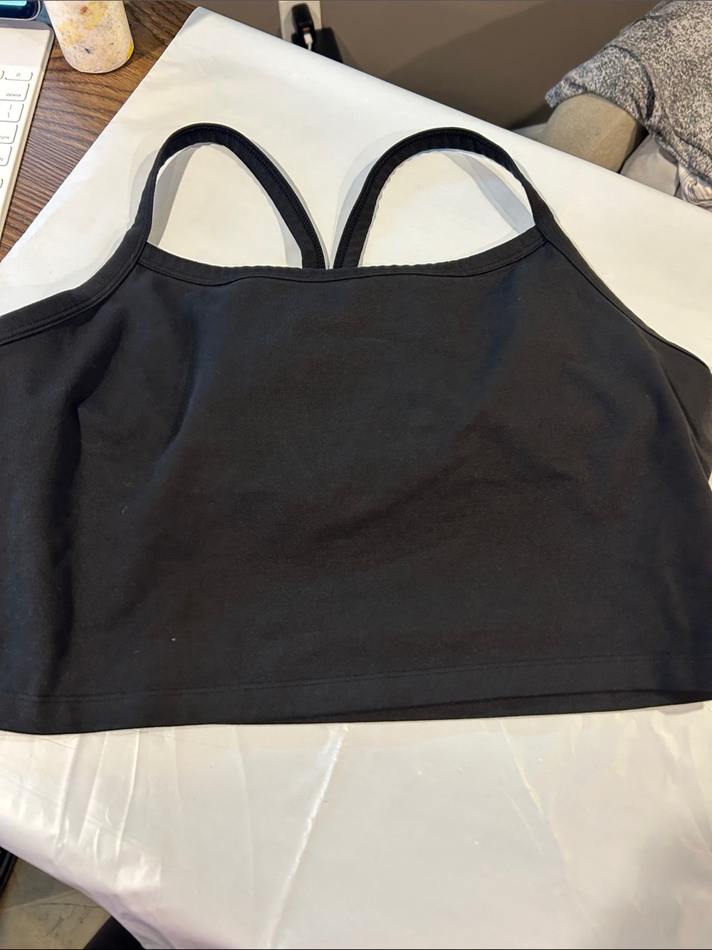 Offline by AERIE XL Black Double-Strap Cropped Tank Top